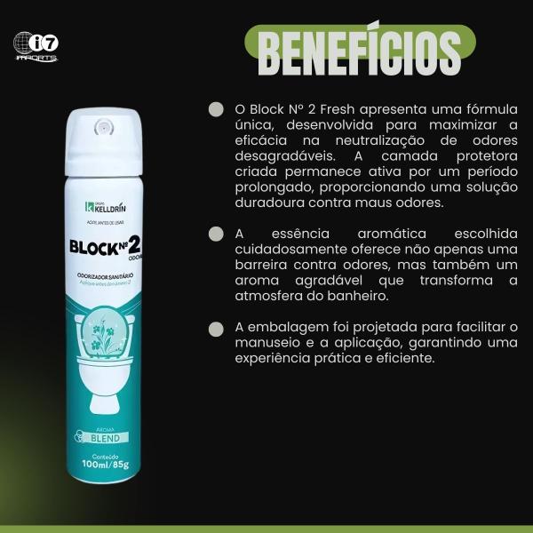 Imagem de Odorizador Sanitario Antiodor Kelldrin Block Nº2 Blend 100ml 12un