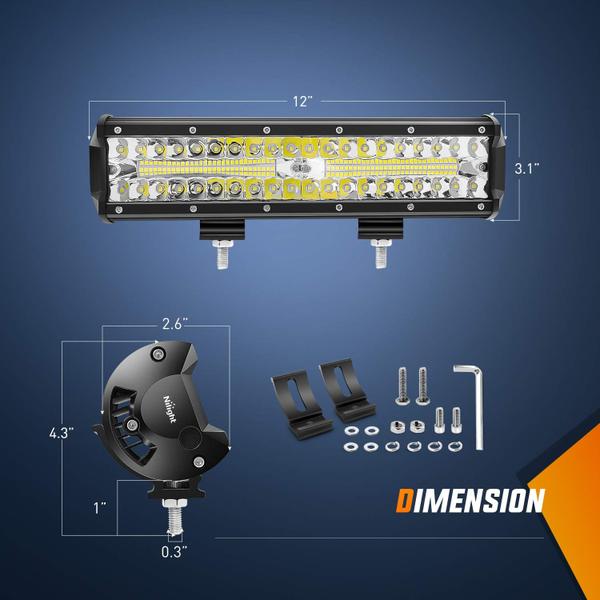 Imagem de Off Road Lights Nilight ZH411-A 12 polegadas 300W para caminhões