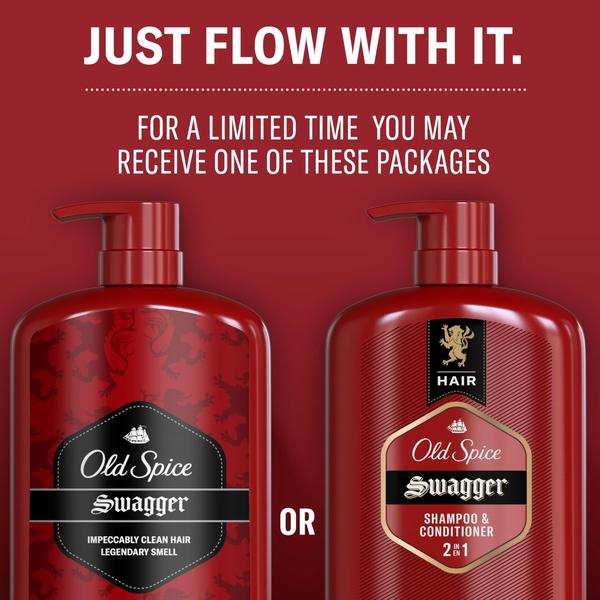 Imagem de Old Spice Swagger 2-em-1 Shampoo e Condicionador para Homens 29.2 Cada Pacote Gêmeo, Fresco, 58.4 Fl Oz