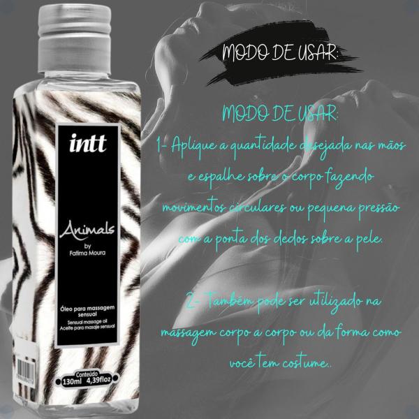 Imagem de Óleo Animals Massagem Corporal Sensual Relaxante Intt 130ml