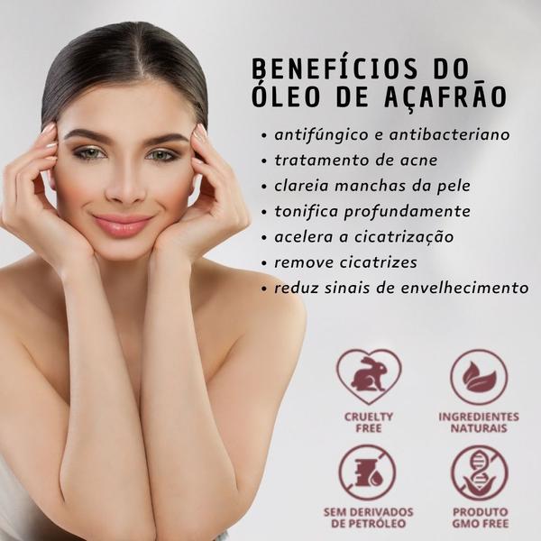 Imagem de Óleo Corporal Hidratante de Açafrão 100% puro 120ml Kit com 3 unidades