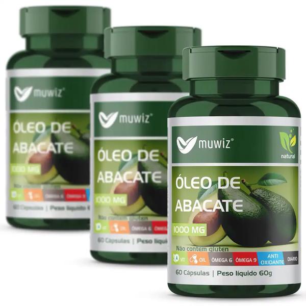 Imagem de Óleo de Abacate 1000mg 60 Cápsula Muwiz Kit X3