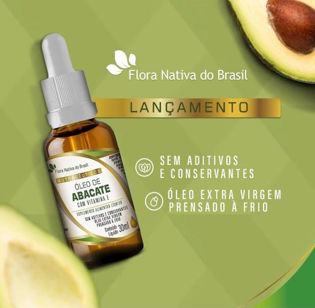 Óleo de Abacate Extravirgem + Vitamina E 30ml Flora Nativa - Flora Nativa do Brasil Imagem de Óleo de Abacate Extravirgem + Vitamina E 30ml Flora Nativa