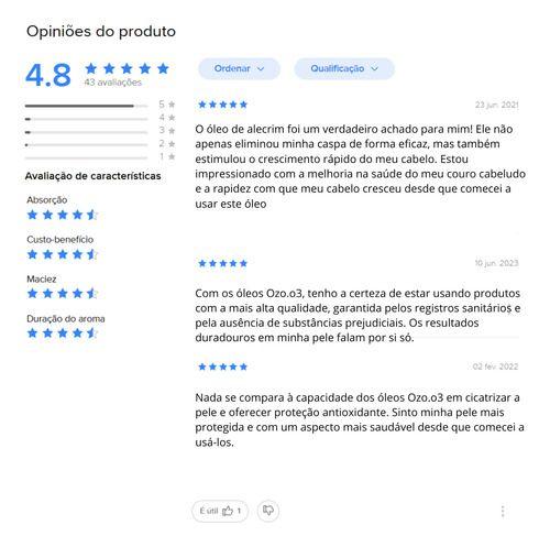 Óleo De Alecrim Ozonizado Com Ozônio Ozo3 1 Litro Tópico Imagem de Óleo De Alecrim Ozonizado Com Ozônio Ozo3 1 Litro Tópico