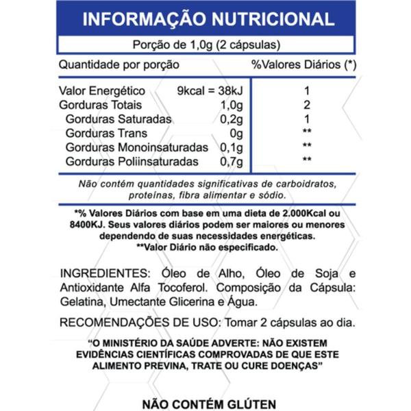 Óleo de alho 500mg 120 cápsulas softgel duom Imagem de Óleo de alho 500mg 120 cápsulas softgel duom