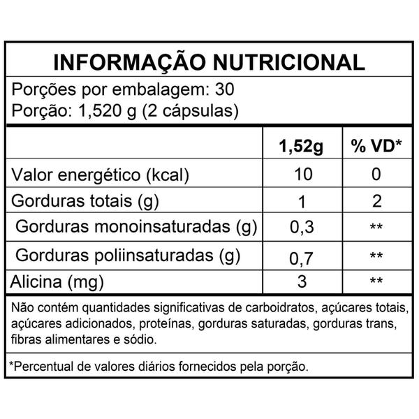 Óleo de Alho 60 Cápsulas 500mg Fitoprime Imagem de Óleo de Alho 60 Cápsulas 500mg Fitoprime
