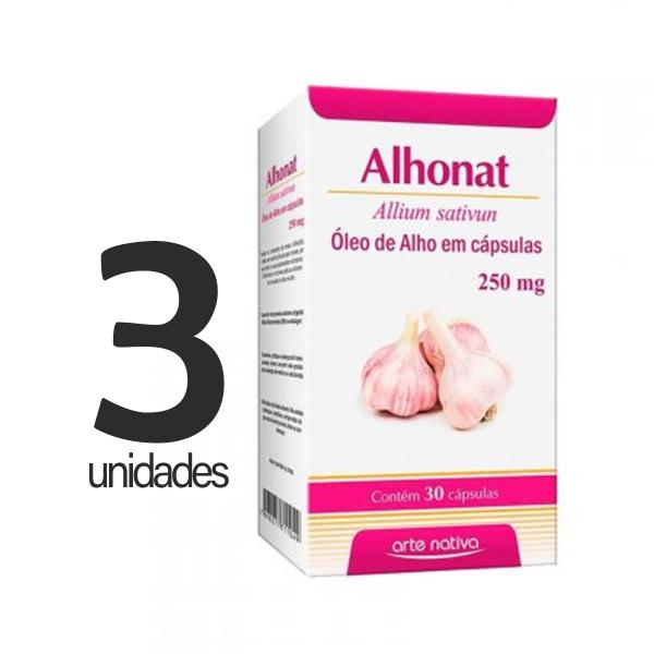 Imagem de Óleo de Alho Alhonat 250mg com 30 Capsulas Kit c/ 3 Unidades