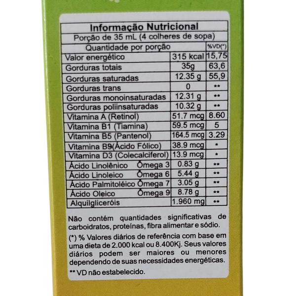 Imagem de Óleo De Avestruz Ômega 3, 6, 7 E 9 Vitaminas A, D E 100% Natural Suplemento Alimentar Gotas