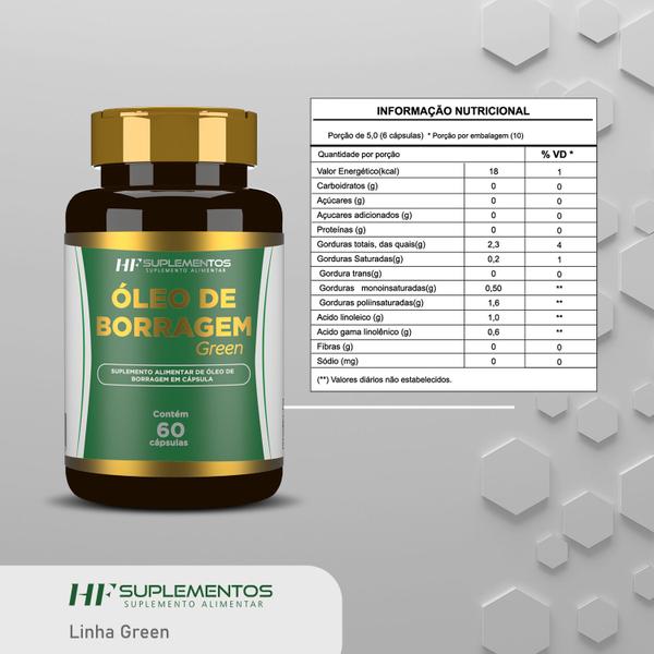 Oleo de borragem green hf suplements 4X60CAPS Imagem de Oleo de borragem green hf suplements 4X60CAPS
