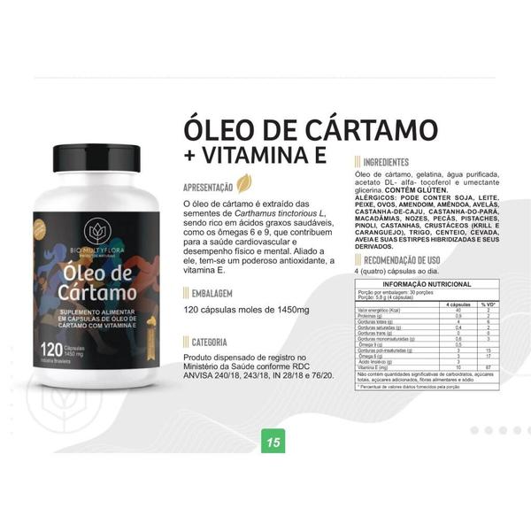 Imagem de Óleo de Cártamo Bio Multyflora 120 Cápsulas 1g Suplemento com Vitamina E