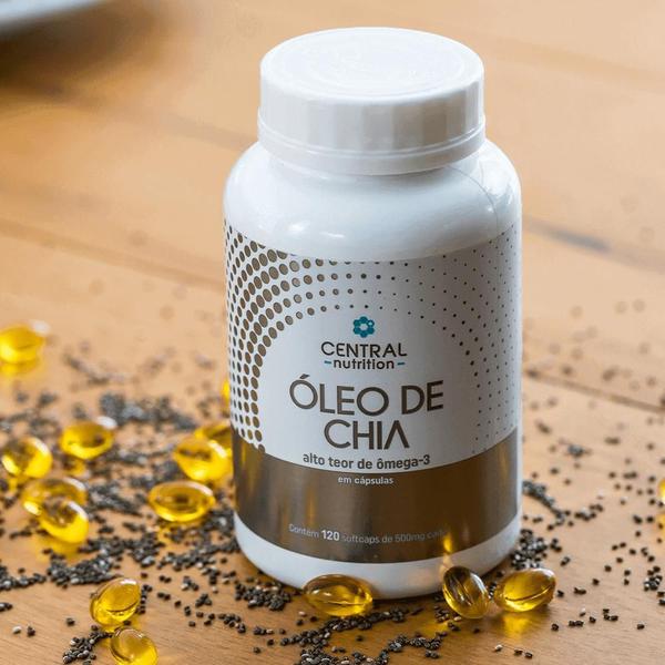 Óleo de Chia Central Nutrition - Pote com 120 softcaps de 500 mg - Central Nutrition Imagem de Óleo de Chia Central Nutrition - Pote com 120 softcaps de 500 mg - Central Nutrition