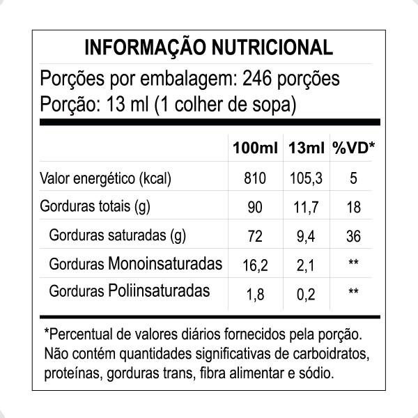 Imagem de Óleo De Coco De Palmiste Sem Sabor Sem Glúten Biobene 3,2l