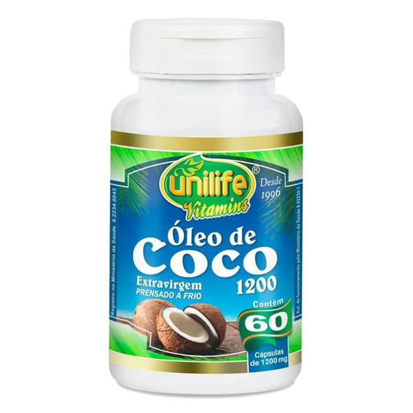 Imagem de Óleo de Coco Extra Virgem 60 Cápsulas 1200mg - Unilife