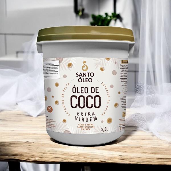 Imagem de Óleo de Coco Extravirgem Polpa 4 X 3,2l Santo Óleo