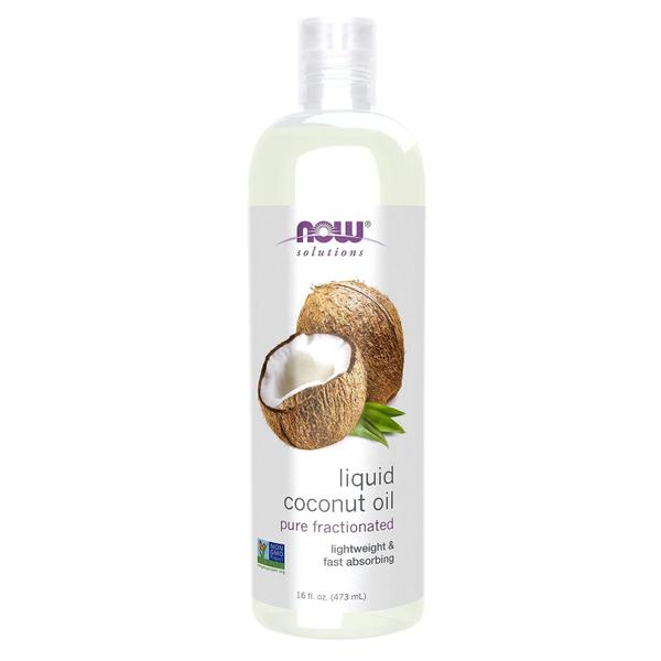 Óleo de coco NOW Solutions Liquid 473ml promove pele e cabelo Imagem de Óleo de coco NOW Solutions Liquid 473ml promove pele e cabelo