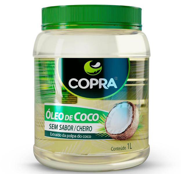 Óleo de Coco sem Sabor / Cheiro Pote 1L Sem Glúten Copra Imagem de Óleo de Coco sem Sabor / Cheiro Pote 1L Sem Glúten Copra