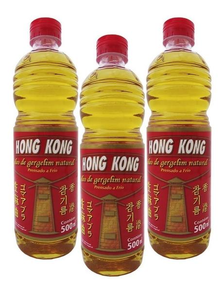 Imagem de Óleo De Gergelim Natural 500ml Hong Kong - (Kit com 3)