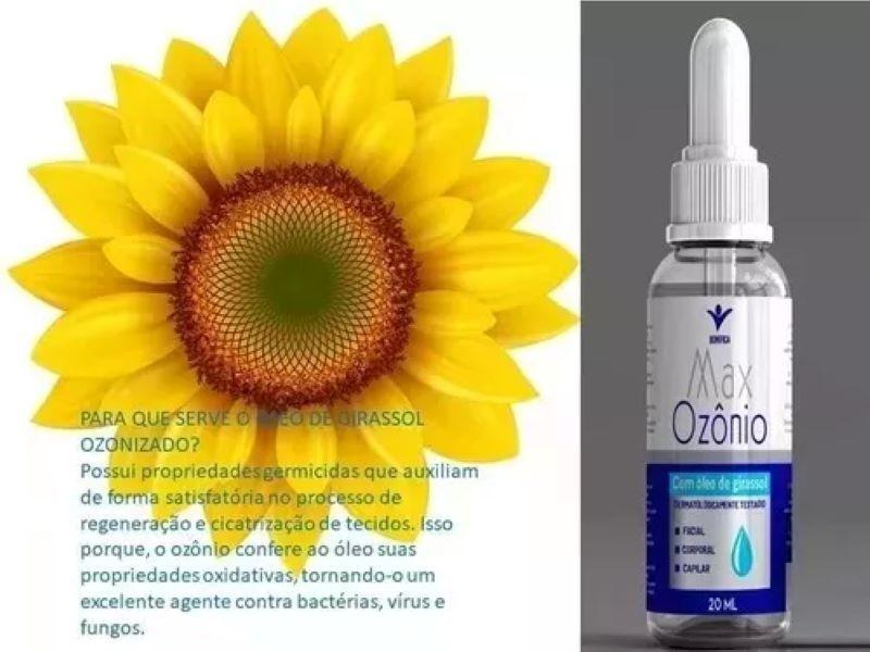 Imagem de Óleo de Girassol Ozônizado Max Ozônio 20ml Bonífica