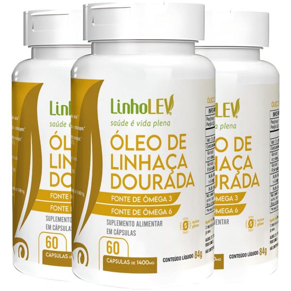 Imagem de Óleo De Linhaça Dourada 1000mg 3 X 60 Cápsulas - Linho Lev