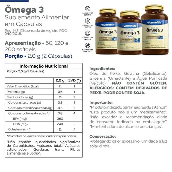 Imagem de Óleo de peixe - ômega 3 1000mg 120 caps - vitaminlife