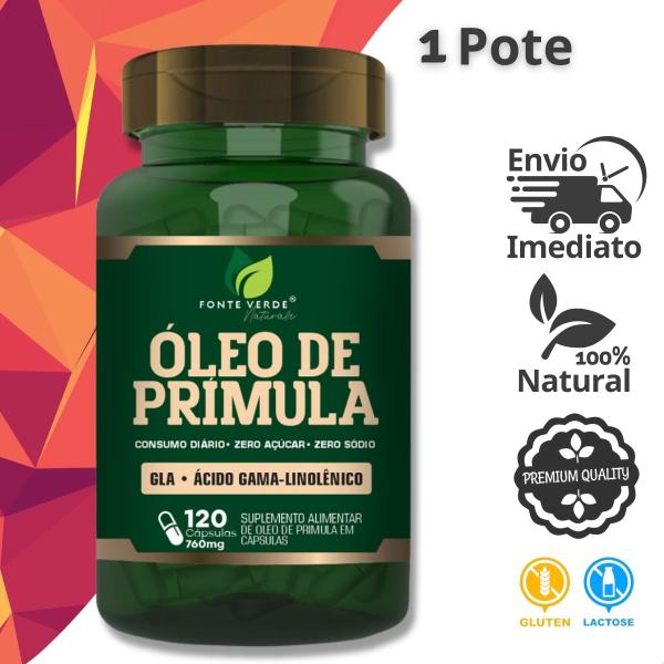 Imagem de Óleo de Primula Natural Fórmula Premium 120 Cápsulas - Fonte Verde