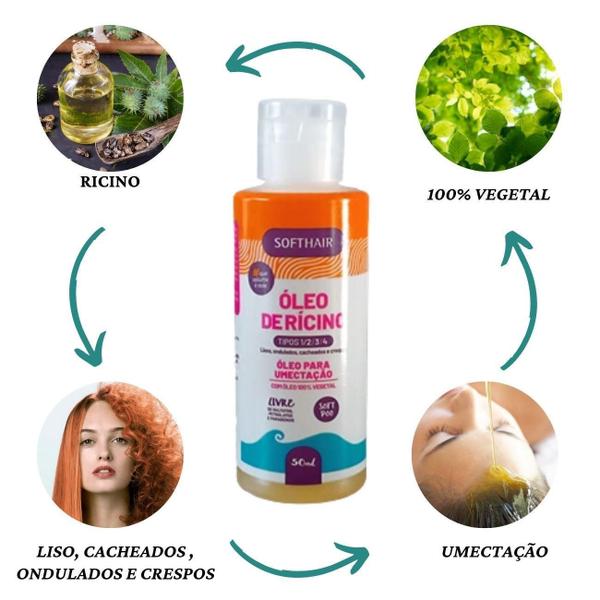 Imagem de Óleo De Rícino Puro 100% Natural Vegetal Para Cabelo Kit 2Un