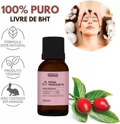 Imagem de Óleo De Rosa Mosqueta 100% Puro 30ml Farmax KIT C/3 UN