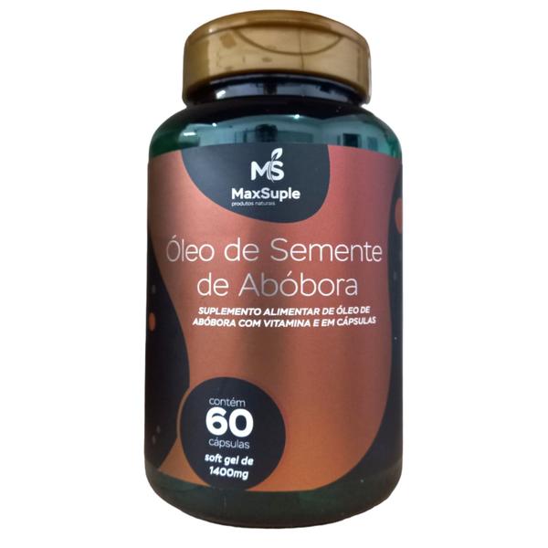 ÓLEO DE SEMENTE DE ABÓBORA 1400mg 60 CÁPSULAS MAXSUPLE Imagem de ÓLEO DE SEMENTE DE ABÓBORA 1400mg 60 CÁPSULAS MAXSUPLE