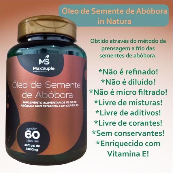 ÓLEO DE SEMENTE DE ABÓBORA 1400mg 60 CÁPSULAS MAXSUPLE Imagem de ÓLEO DE SEMENTE DE ABÓBORA 1400mg 60 CÁPSULAS MAXSUPLE
