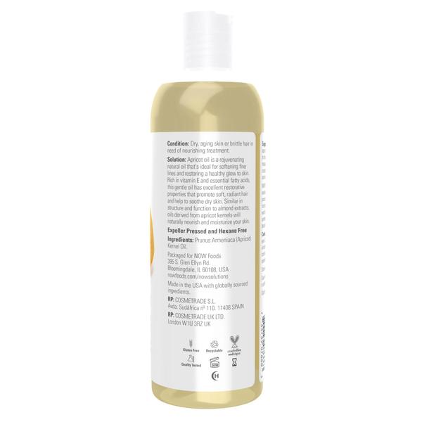 Imagem de Óleo de semente de damasco NOW Solutions Hidratante para cabelo 480 ml