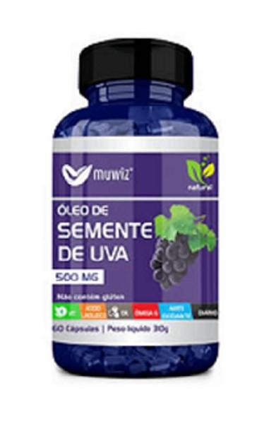 Óleo De Semente De Uva 500Mg 60 Caps Muwiz Imagem de Óleo De Semente De Uva 500Mg 60 Caps Muwiz