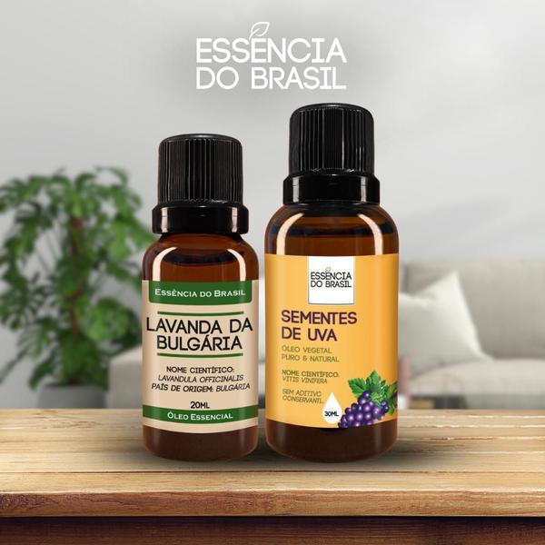 Imagem de Óleo Essen. Lavanda Bulgária 20Ml + Vegetal Sems. Uva 30Ml