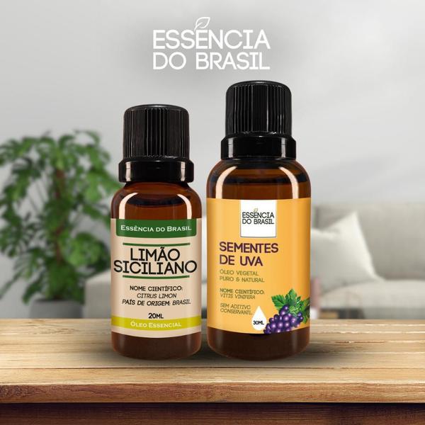 Imagem de Óleo Essen. Limão Siciliano 20Ml + Vegetal Sems. De Uva 30Ml