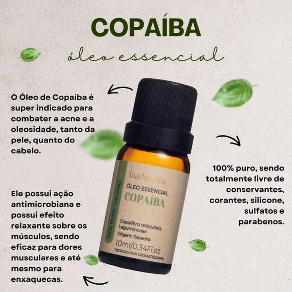 Imagem de Óleo Essencial Copaíba 100% Natural Puro Via Aroma 10ml - 2 Unidades