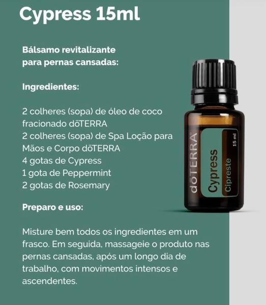 Imagem de Óleo Essencial Cypress 15ML (300 gotas) Ideal para períodos de perda ou transição,  energizante