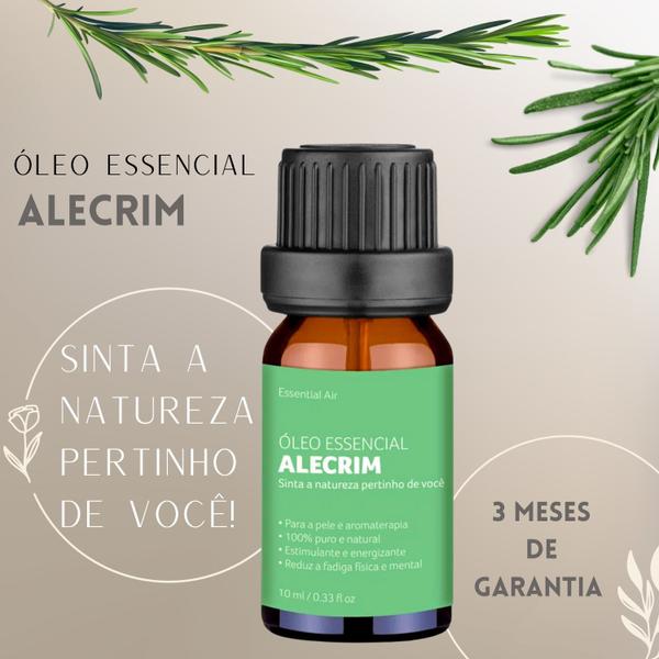 Imagem de Oleo Essencial De Alecrim Energizante Fadiga Natural Banho Massagem Pele Aromaterapia Kit C/2