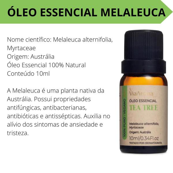 Imagem de Óleo Essencial Melaleuca Tea Tree Via Aroma 100% Puro - Kit 2 Unidades