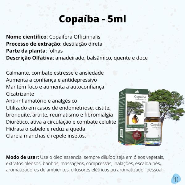 Óleo Essencial Resina de Copaíba Seleção Exclusiva 5ml - WNF Imagem de Óleo Essencial Resina de Copaíba Seleção Exclusiva 5ml - WNF