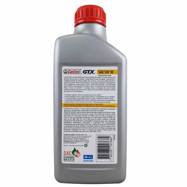 Imagem de Óleo Lubrificante do Motor Castrol GTX Ultra Clean SAE 5W30 Semissintético 1L