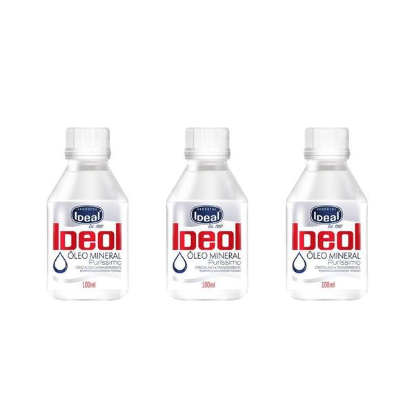 Oleo Mineral Ideal 100Ml - Kit Com 3Un Imagem de Oleo Mineral Ideal 100Ml - Kit Com 3Un