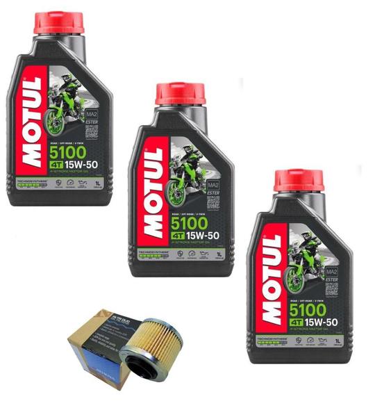 Imagem de Óleo Motul 5100 15W50 3L + Filtro Oleo Ffc033 Bmw 650 Cs Gs