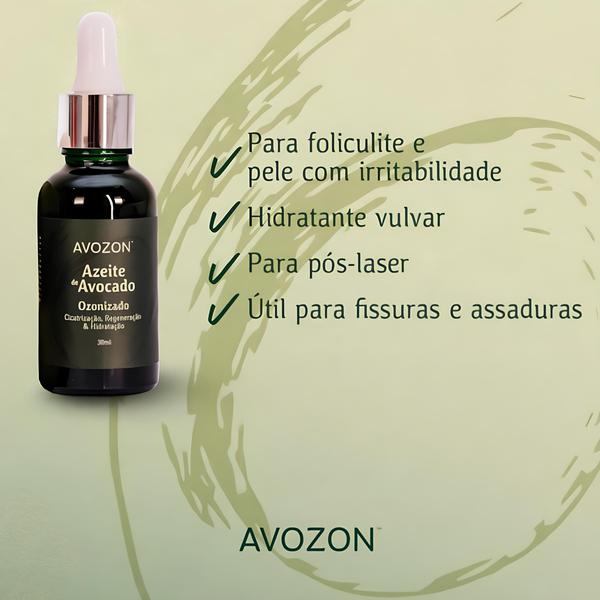 Imagem de Óleo Ozonizado de Avocado Hidratante Para Cicatrização e Regeneração Avozon 30mL