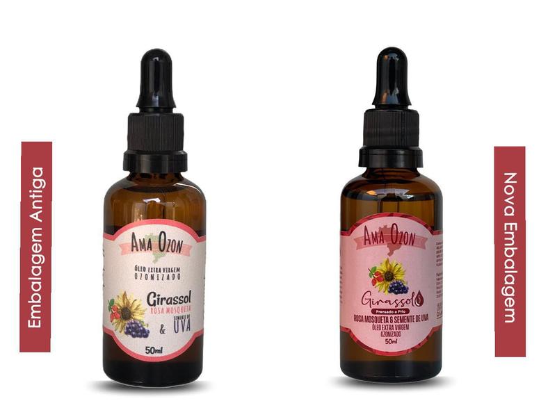 Óleo Ozonizado Girassol + Rosa Mosqueta + Uva - 50ml - Amaozon Imagem de Óleo Ozonizado Girassol + Rosa Mosqueta + Uva - 50ml