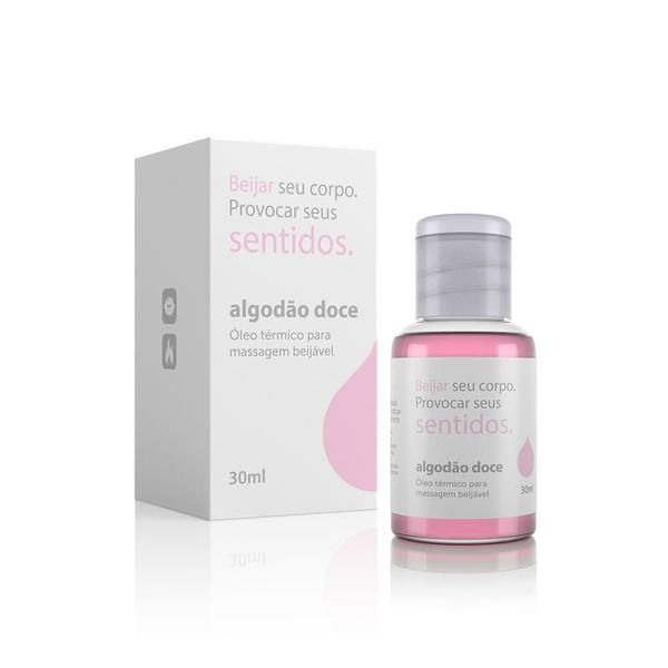 Imagem de Óleo Para Massagem Beijável Hot Sentidos Algodão Doce - 30Ml