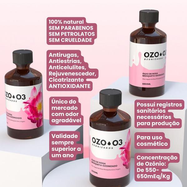 Óleo Rosa Mosqueta Ozonizado C Ozônio 1l Forte Anti Rugas - Ozo3 Imagem de Óleo Rosa Mosqueta Ozonizado C Ozônio 1l Forte Anti Rugas