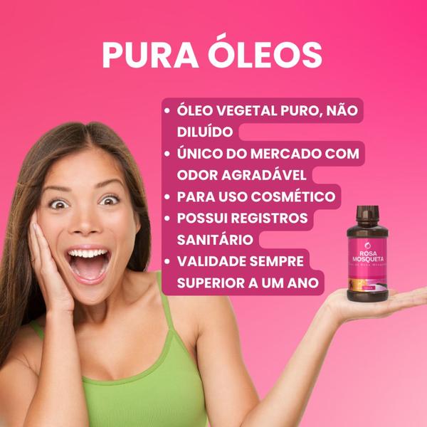Óleo Rosa Mosqueta Puro Natural 300ml Clareador De Virilha - Pura Óleos Imagem de Óleo Rosa Mosqueta Puro Natural 300ml Clareador De Virilha