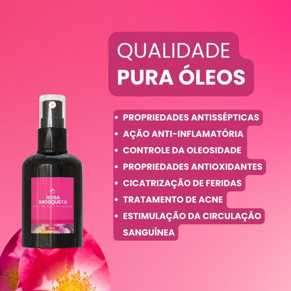Óleo Rosa Mosqueta Puro Natural 60ml Clareador De Virilha - Pura Óleos Imagem de Óleo Rosa Mosqueta Puro Natural 60ml Clareador De Virilha