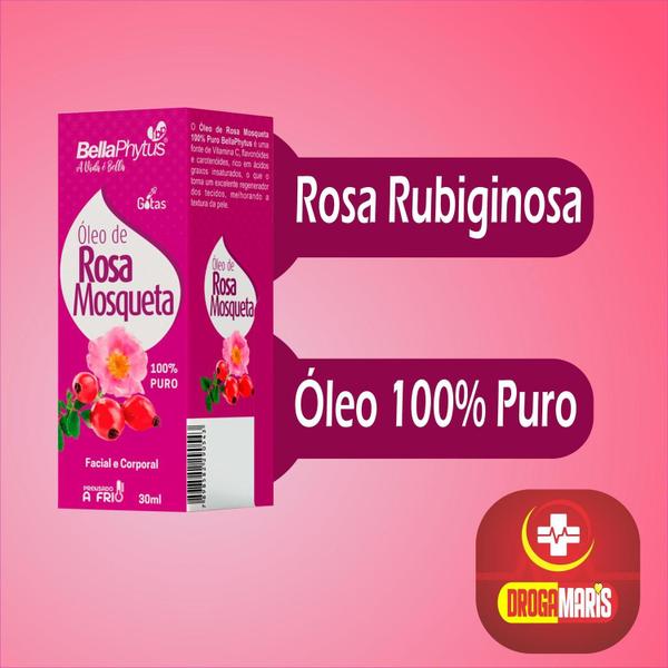 Imagem de Óleo Rosa Mosqueta rosa Rubiginosa 30ml 100% puro e natural Bellaphytus