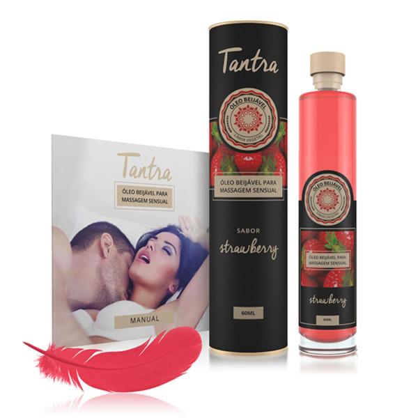 Imagem de Óleo Sensual Beijável Tantra Morango 60ml