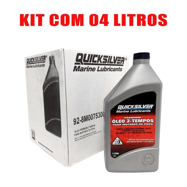 Imagem de Óleo TCW3 Quicksilver 2 Tempos Motor de Popa Kit Com 4 Lts